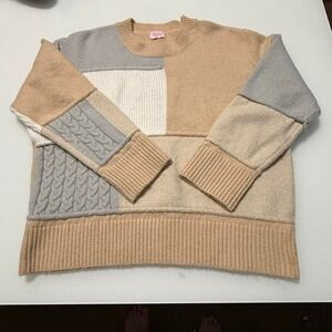 Pink Lily Colorblock Chunky Knit Sweater‎ | Large
